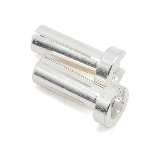 TQ Wire 4mm Low Profile Male Bullet Connectors (Silver) (14mm) (2)
