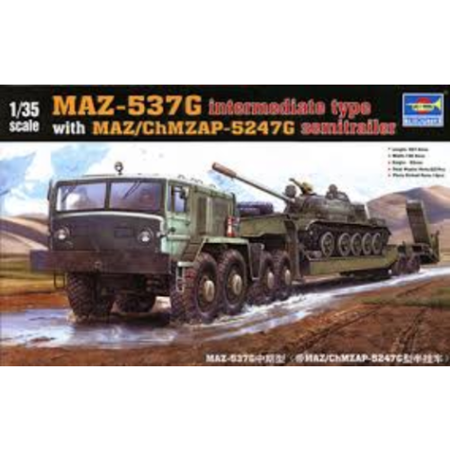 Trumpeter 00211 1/35 MAZ-537G intermediate type with MAZ/ChMZASP 5247G semi-trailer