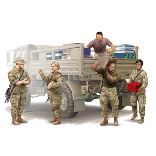 Trumpeter 00429 1/35 Modern U.S. soldiers – Logistics Supply Team