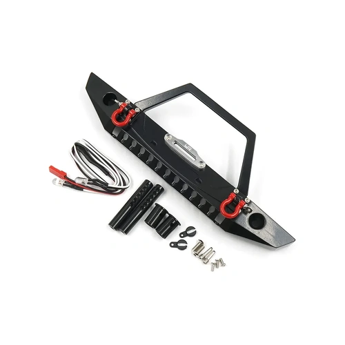 Yeah Racing Black Aluminium TRX-4 & SCX10 II Front Bumper w/ LED Lights
