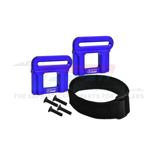GPM Blue Aluminium Battery Hold Down Retainer Set