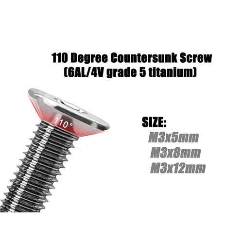TSS-10DC      3mm x 5/6/8/12mm   110 Degree Countersunk Screw   (8pcs.) - 3mm x 6mm TSS-306-10DC
