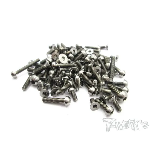TWORKS 64 Titanium Screw set 83pcs.( For AE RC10 B6D ) - TSS-RC10B6D