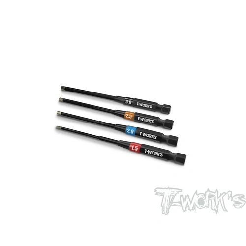 TT-079-V2    T-Work's V2 Power Tool Hex Tips set （1.5, 2.0, 2.5, 3mm) - V2 Power Tool 2.0 Hex Tips ( 94mm )