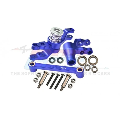 GPM Blue Aluminium Steering Bellcrank/Drag Link Assembly w/ Servo Saver