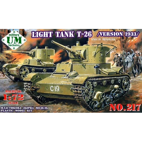 UM-MT 217 1/72 SOVIET LIGHT TANK T-26 wz.1933 . Plastic Model Kit