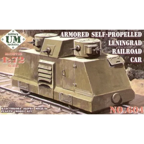 UM-MT 604 1/72 Armored Self-propelled Railroad car Leningrad Plastic Model Kit