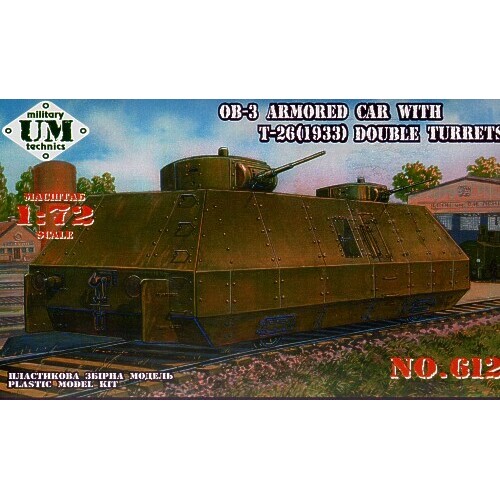 UM-MT 612 1/72 OB.-3 armored car with T-26 (1933 double turret) Plastic Model Kit