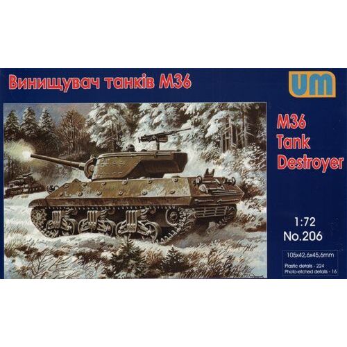 Unimodel 206 1/72 M36 Tank Destroyer Plastic Model Kit