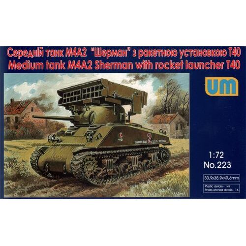 Unimodel 223 1/72 Tank M4?2 with T-40 Rocket Launcher Plastic Model Kit