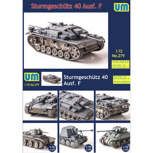 Unimodel 279 1/72 Sturmgeschutz 40 Ausf F Plastic Model Kit