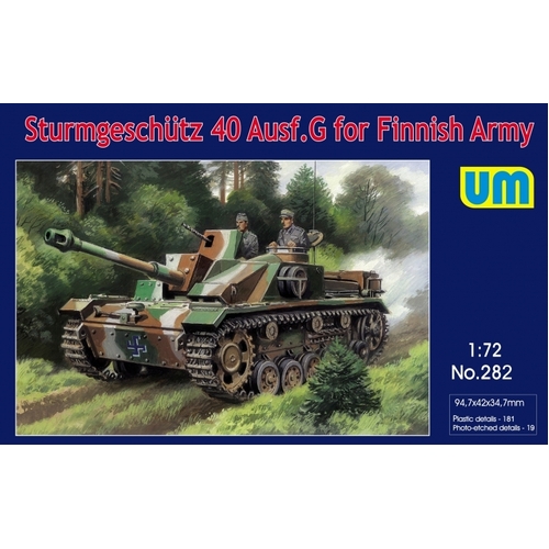 Unimodel 282 1/72 Sturmgeschutz 40 Ausf.G for Finnish Army Plastic Model Kit