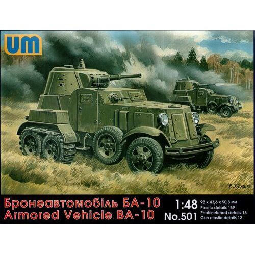 Unimodel 501 1/48 Armored Vehicle BA-10 Plastic Model Kit