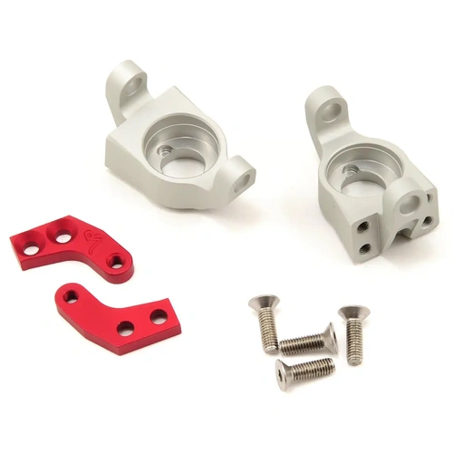 Vanquish Products Wraith Steering Knuckle Set (Silver/Red) (2)