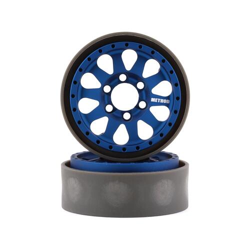 Vanquish Products Method 101 V2 1.9" Beadlock Crawler Wheels (Blue/Black) (2)