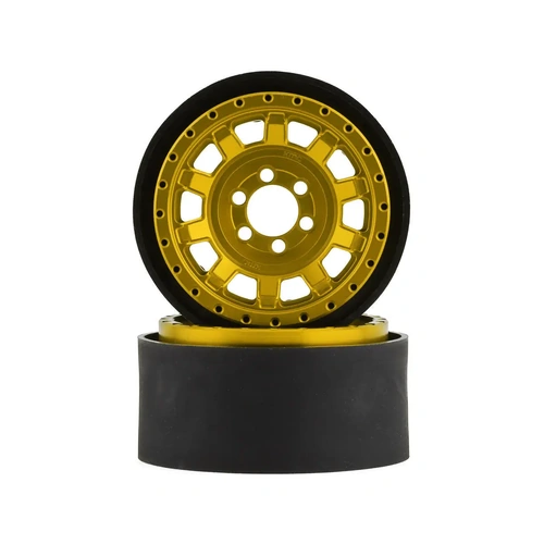 Vanquish Products KMC KM236 Tank 2.2" Beadlock Crawler Wheels (Gold) (2)