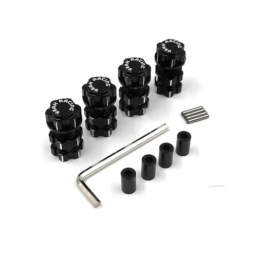Yeah Racing Aluminium 17mm Hex Adaptor & 10mm Offset 4Pcs - Black