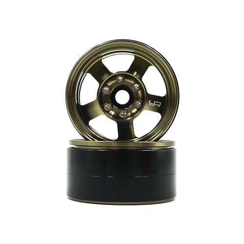 Yeah Racing Gold Aluminium 1.9" 5 Spoke Beadlock Rims