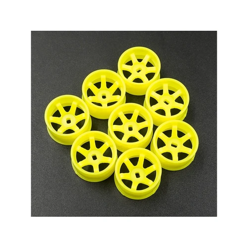 Yeah Racing Kyosho Mini-Z Florescent Yellow Wide Rim Set (Offset 0 +1 +2 +3) 8Pcs