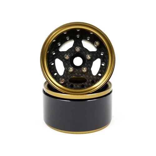 Yeah Racing 1.9" 5 Spoke Graphite Gold Beadlock Rims 2Pcs