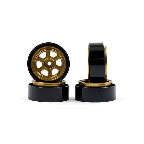 Yeah Racing 1.0" Gold Aluminium 6 Spoke Beadlock Rims 4Pcs