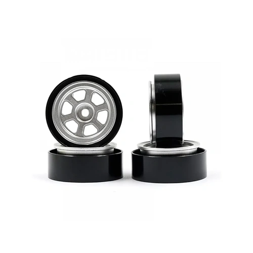 Yeah Racing 1.9" Silver Aluminium 6 Spoke Beadlock Rims 4Pcs