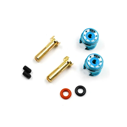 Yeah Racing Aluminium 4mm Bullet Plug Set with Grips - Blue