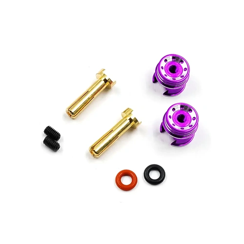 Yeah Racing Aluminium 4mm Bullet Plug Set with Grips - Purple