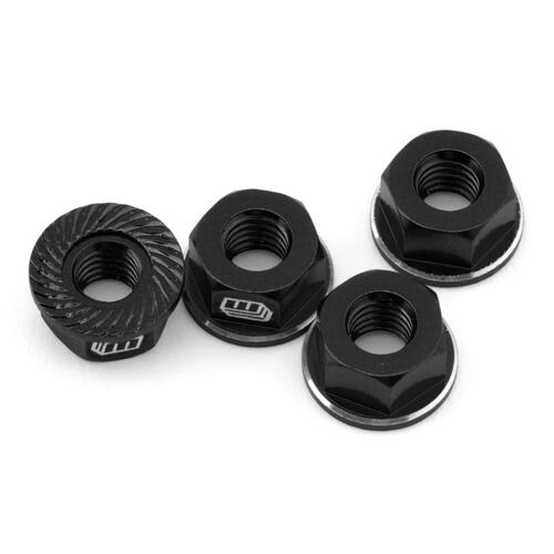 Whitz Racing Products 4mm Flanged Wheel Nuts (Black) (4)