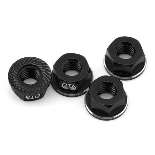 Whitz Racing Products 4mm Flanged Wheel Nuts (Black) (4)