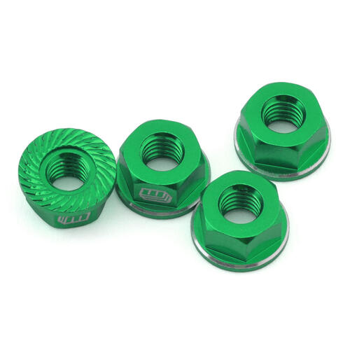 Whitz Racing Products 4mm Flanged Wheel Nuts (Green) (4)