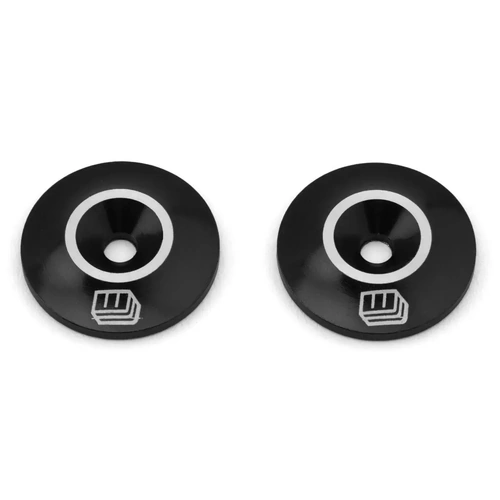Whitz Racing Products CNC Aluminum Low Profile Wing Washers (Black) (2)
