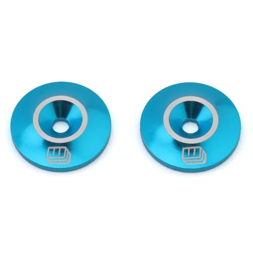 Whitz Racing Products CNC Aluminum Low Profile Wing Washers (Blue) (2)