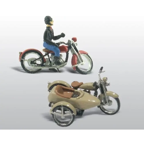 Woodland Scenics MotoRCycles & Sidecar Sc Detls