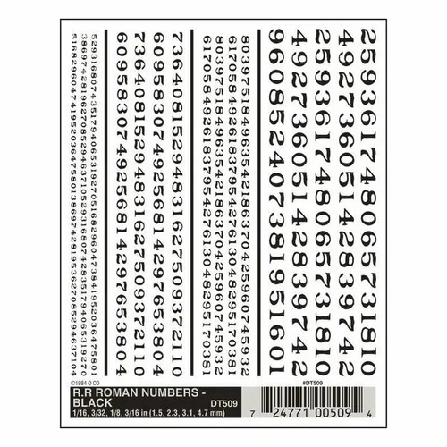 Woodland Scenics Rr Roman Numbers - Black