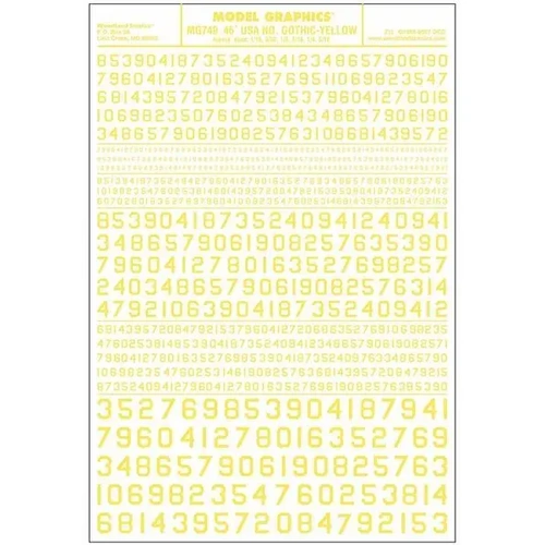 Woodland Scenics 45°Usa Gothic Numbers Yel Dt