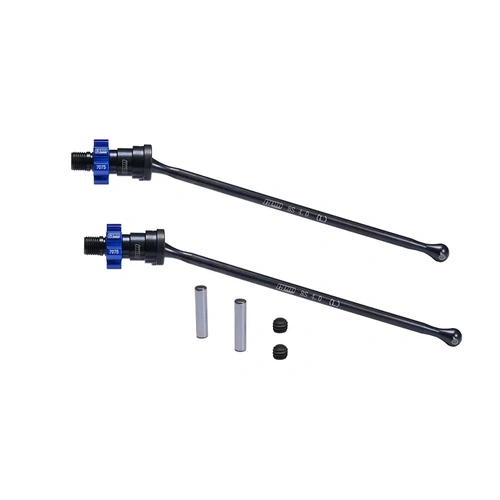 GPM Medium Carbon Steel CVD Driveshafts 2Pcs w/ Blue Aluminium 24mm Wheel Hexes