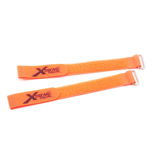 Xtreme Racing 1" x 12" Battery Straps (Orange) (2)