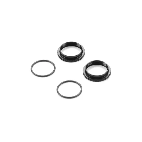 XRAY XLP Aluminium Shock Adjustable Nut Black 2Pcs - XY308046-K