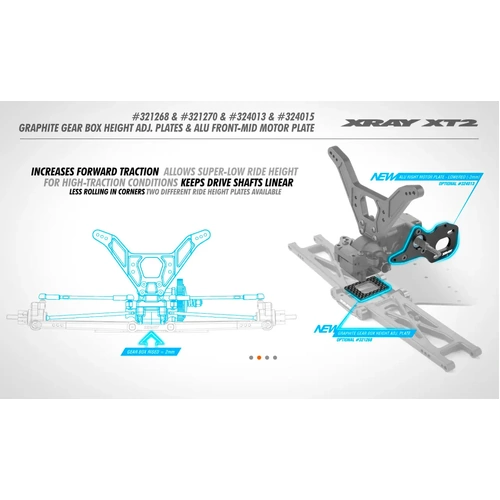 XT2 GRAPHITE GEAR BOX HEIGHT ADJUSTMENT PLATE - XY321270