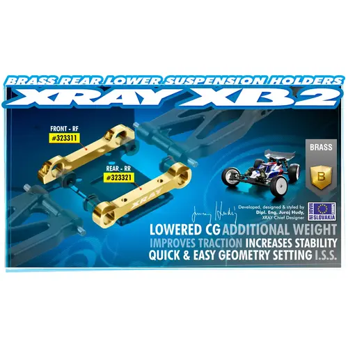 XRAY BRASS REAR LOWER SUSPENSION HOLDER - FRONT - RF - XY323311