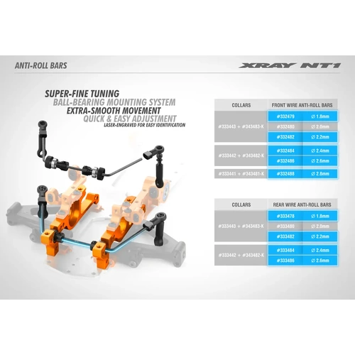 XRAY ANTI-ROLL BAR FRONT 2.8 MM - XY332488