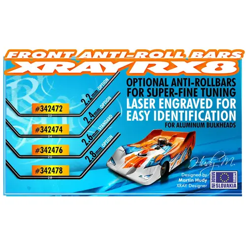 XRAY ANTI-ROLL BAR FRONT 2.4MM - XY342474