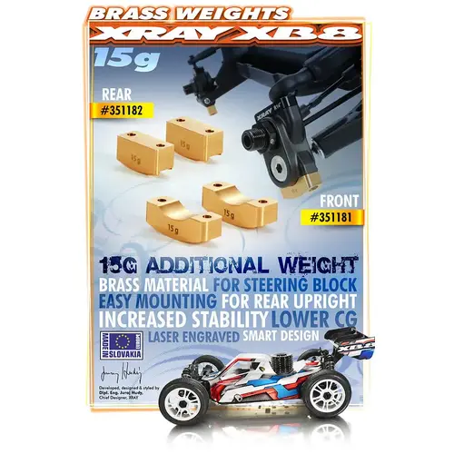 XRAY XB8 COUNTER WEIGHT REAR - XY351182