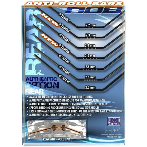 XRAY XB808 REAR ANTI ROLL BAR 2.3MM - XY353483