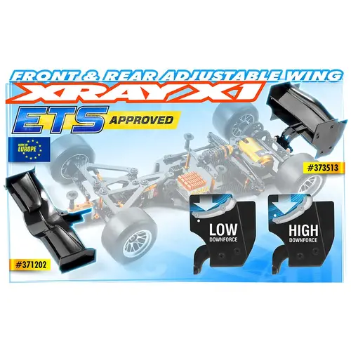 XRAY X1 COMPOSITE FRONT WING - BLACK - ETS APPROVED - XY371202