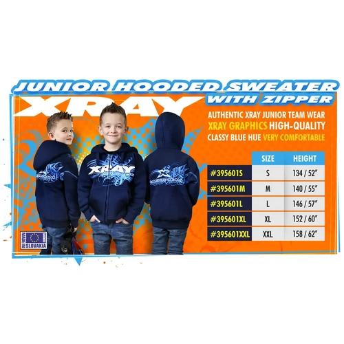 XRAY XRAY JUNIOR SWEATER HOODED WITH ZIPPER - BLUE (S) - XY395601S
