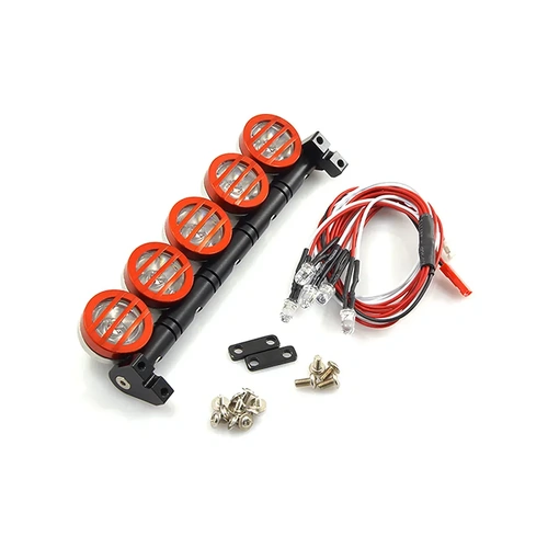 Yeah Racing Black & Red Aluminium 125mm Roof 5 White LED Lights