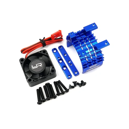 Yeah Racing Blue 540/550 size Aluminium Heat Sink w/ 30mm Tornado High Speed Fan Set