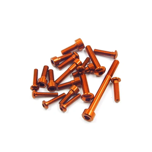 Yeah Racing Sanwa M17 Orange Aluminium Complete Screw Set